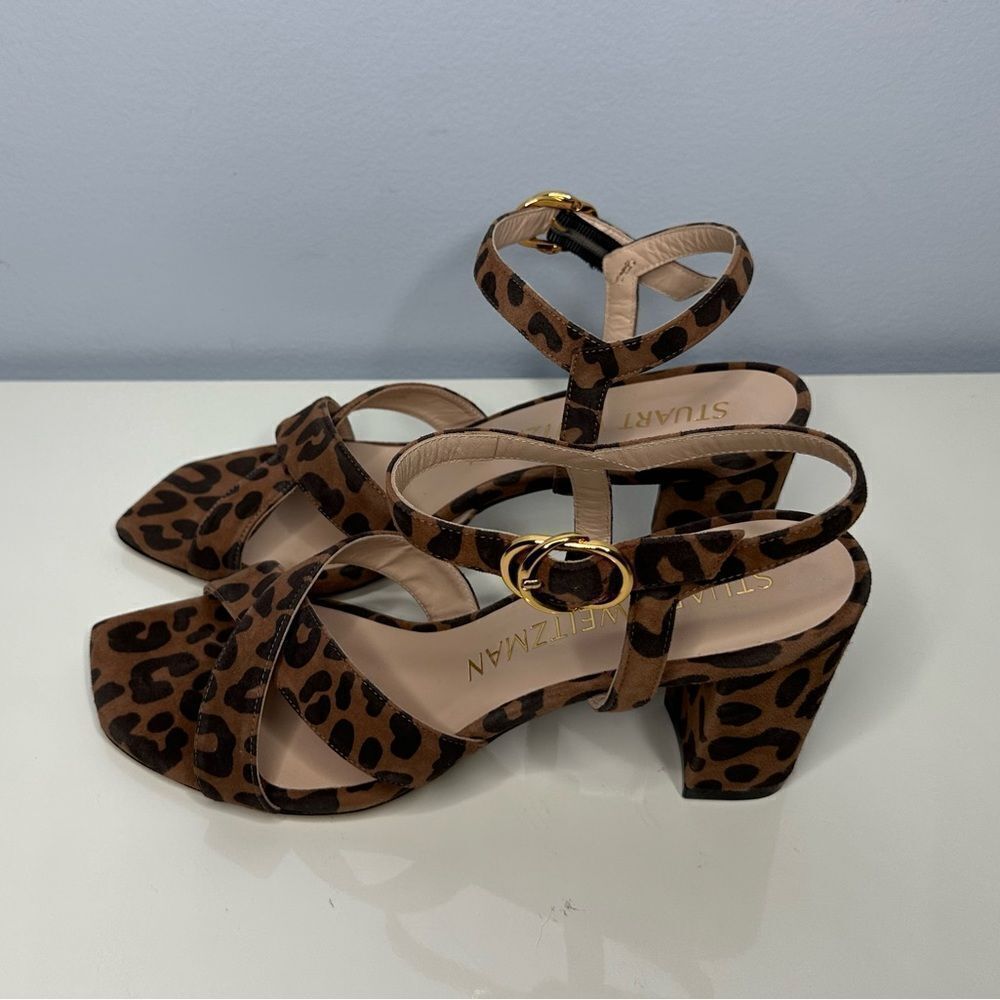 Leopard Print Block Heel Sandals - image 5